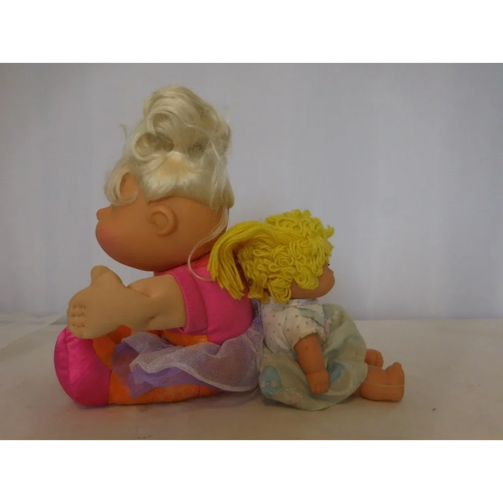 Cabbage Patch Kid Dolls one Large in Pink CPK + 1 small Cabbage patch doll